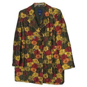 NEW - Doncaster Floral Longline Belted Double Breasted Button Front Coat Size 14